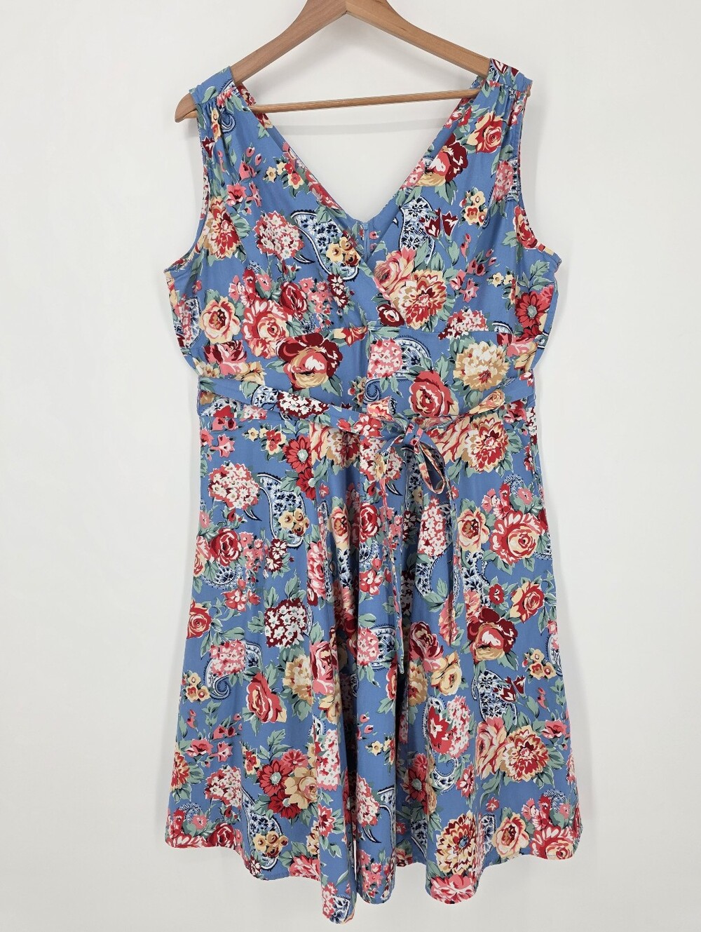 Heart Of Haute Blue Floral Sleeveless Dress, Sz 2X
